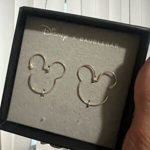 Disney x Baublebar Gold Mickey Mouse Hoop Earrings